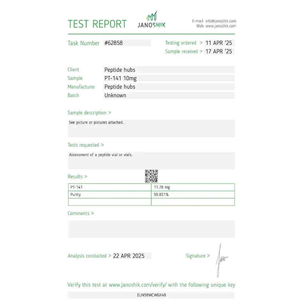 pt-141 laboratory test report